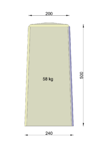 Betonpoer 20x20x50 cm (M20) deluxe antraciet - Afbeelding 2
