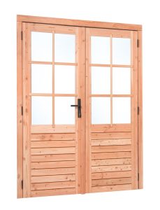 Red Class Wood dubbele glas deur, 6-ruits Dubbele glasdeur B1850 x H2050 mm buitenmaat