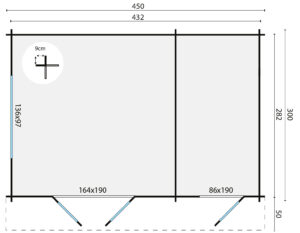 FRAGA 450x300+50 cm - Afbeelding 2