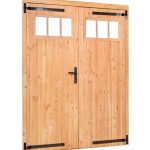 Dubbele opgeklampte deur met glas Douglas