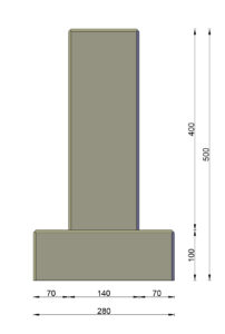 Blokpoer: 14(28)x14(28)x50cm (M16) - Afbeelding 2