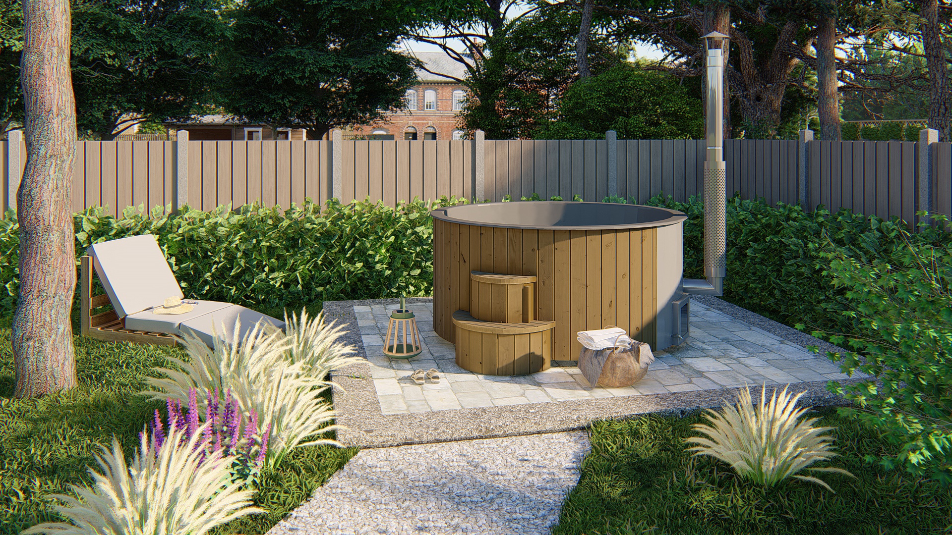 43x6168-P03 Hottub deluxe XL thermowood - 220 cm - Afbeelding 1