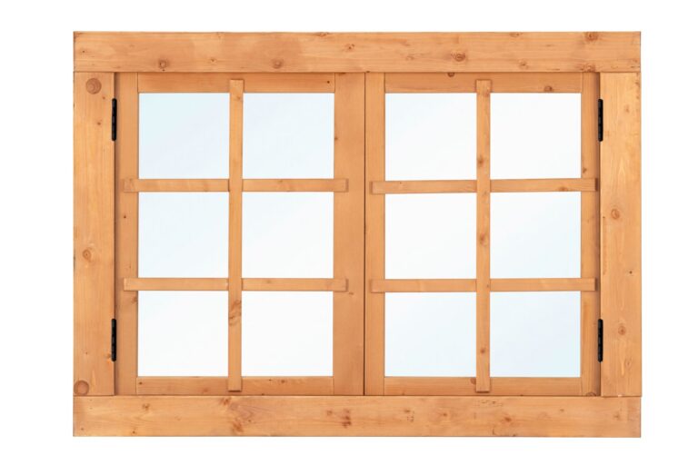 Red Class Wood uitzetraam, 6-ruits, dubbel Uitzetraam B1252 x H900 mm