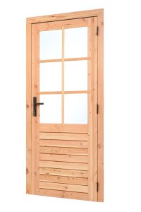 Douglas enkele glas deur 6-ruits B1000xH2050mm buitenmaat, rechtsdraaiend