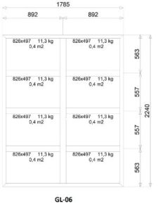 Aluminium glaswand 1785 x 2240 mm - Afbeelding 2