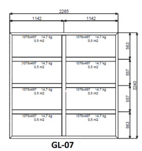 Aluminium glaswand 2285 x 2240 mm - Afbeelding 2