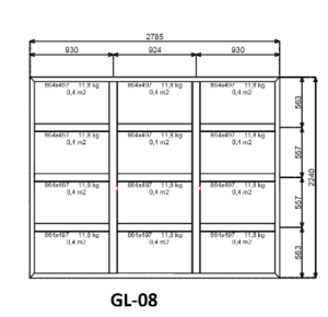 Aluminium glaswand 2785 x 2240 mm - Afbeelding 2