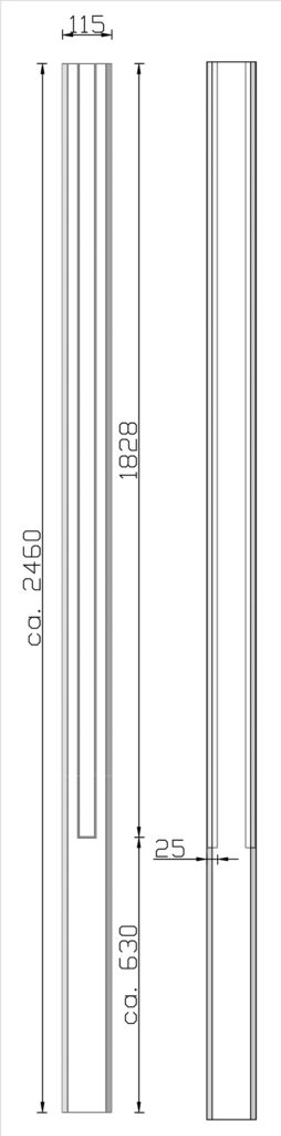 Tussen-Sleufpaal 246 cm antraciet - Afbeelding 3