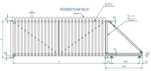 Schuifpoort voor oprit 400x110 cm - Afbeelding 2
