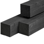 Paal 9x9x300 cm Zwart Douglas