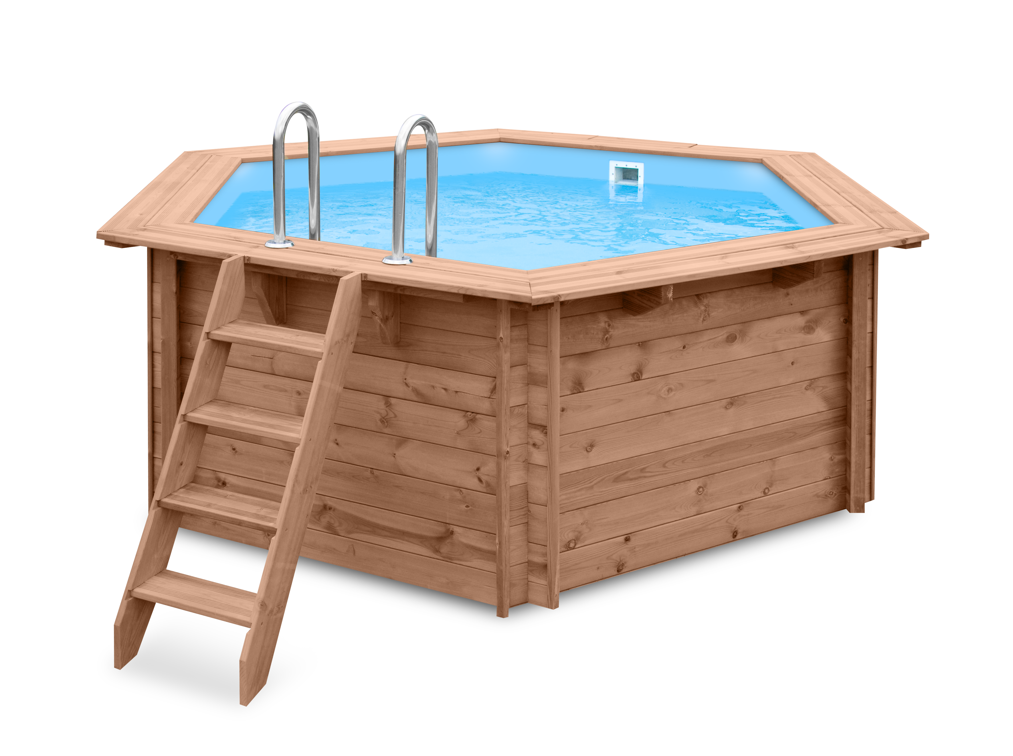 43x0501-P03 Luxe houten zwembad Mambo Beach 355x307x116 cm - Afbeelding 1