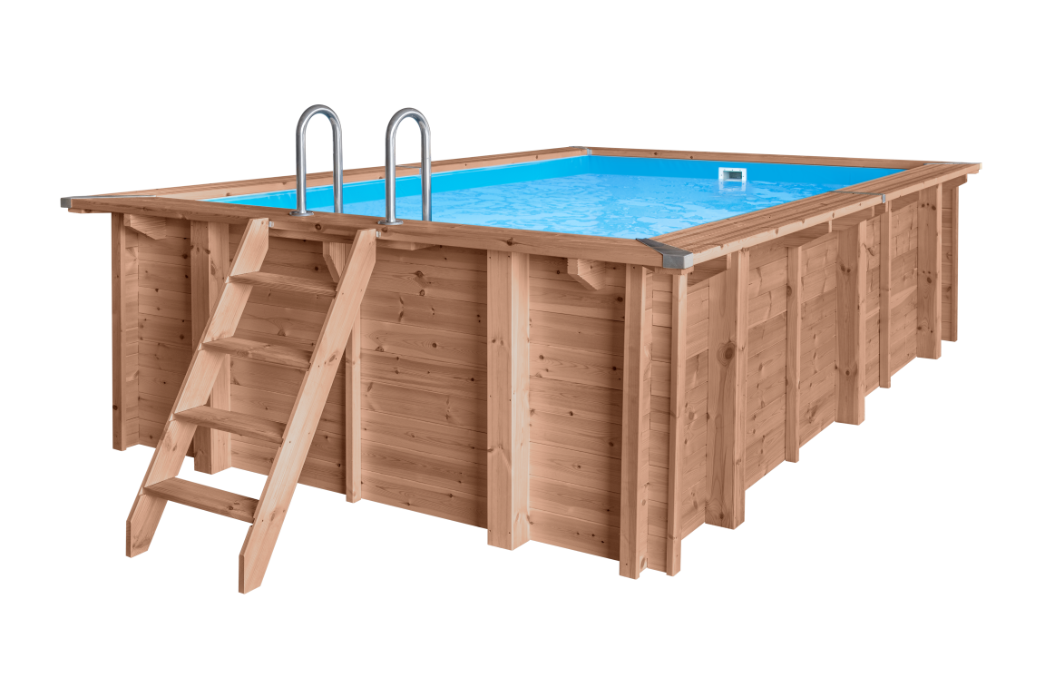 43x0507-P03 (Medium) Luxe houten zwembad Santa Cruz 502x322x124 cm - Afbeelding 1