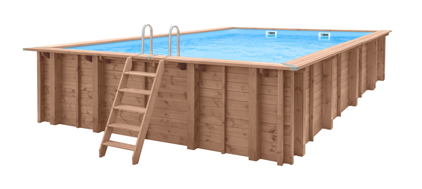 43x0509-P03 (Medium) Luxe houten zwembad Playa Forti 834x492x138 cm - Afbeelding 1