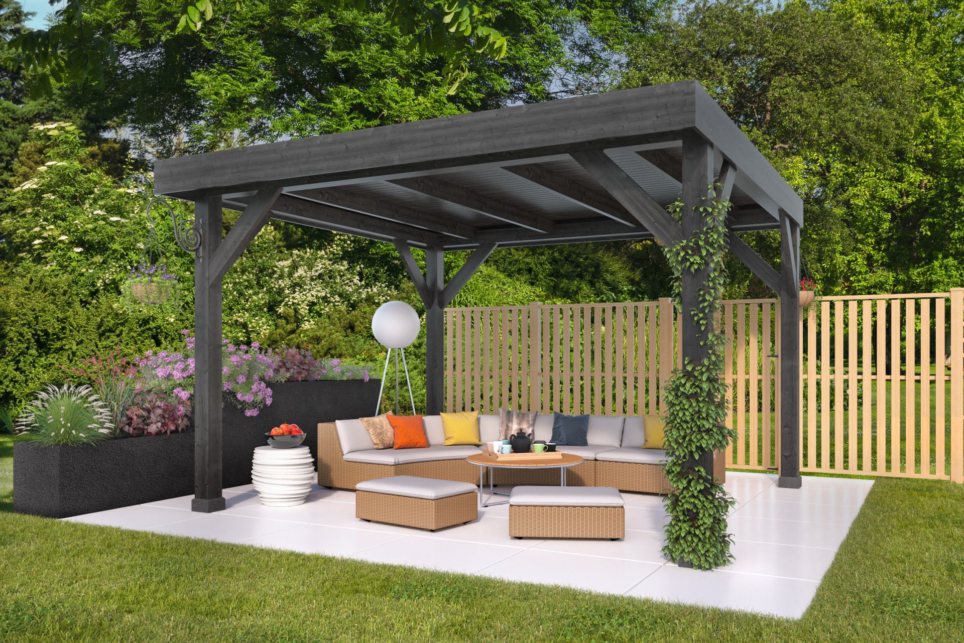 45x9037Z-P01_1920x1920 DHZ plat dak Rijssen 400x400 cm zwart - Afbeelding 1