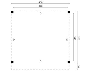 DHZ plat dak Rijssen 400x400 cm zwart - Afbeelding 2