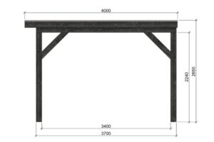 DHZ plat dak Rijssen 400x400 cm zwart - Afbeelding 3