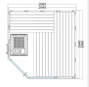 Binnensauna Alaska corner - Afbeelding 2