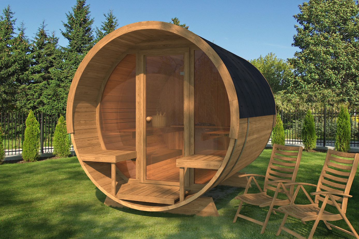 barrel de luxe 2.8 8 Barrelsauna 2.8 DELUXE - Afbeelding 1