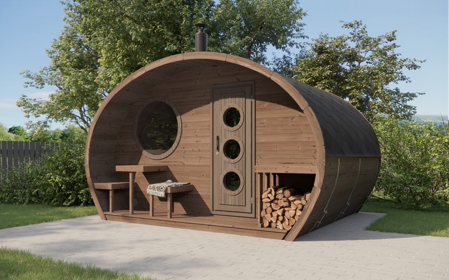 barrel oval 300 2 Barrelsauna Ovaal 3.0 - Afbeelding 1
