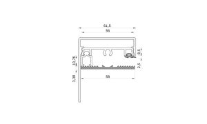 Klemprofielset - Oplegrubber - 60.8 RAL Zijkant Sierlijst - Afbeelding 2