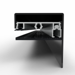 Klemprofielset - Oplegrubber - 60.8 RAL Zijkant Sierlijst - Afbeelding 4
