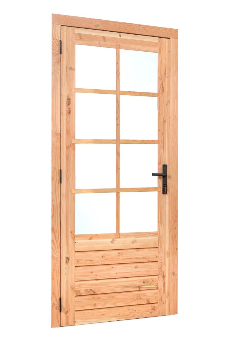 Douglas enkele glas deur dubbelglas 8-ruits B1100xH2150mm buitenmaat, linksdraaiend