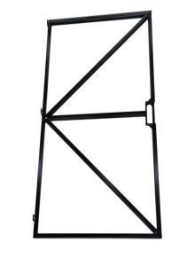 IJzeren poortframe 100x180 cm zwart met slotkast
