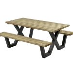 Picknicktafel geïmpregneerd, metalen frame