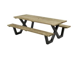 Picknicktafel geïmpregneerd, metalen frame - Afbeelding 3