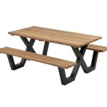 Picknicktafel hardhout, metalen frame