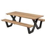 Kinderpicknicktafel hardhout, metalen frame