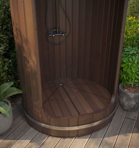 Buitendouche barrel Ø130 cm Thermowood - Afbeelding 2