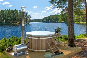 Hottub vuren - 185 cm - externe kachel Thermowood