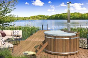 Hottub vuren - 185 cm - interne kachel Thermowood - Afbeelding 2
