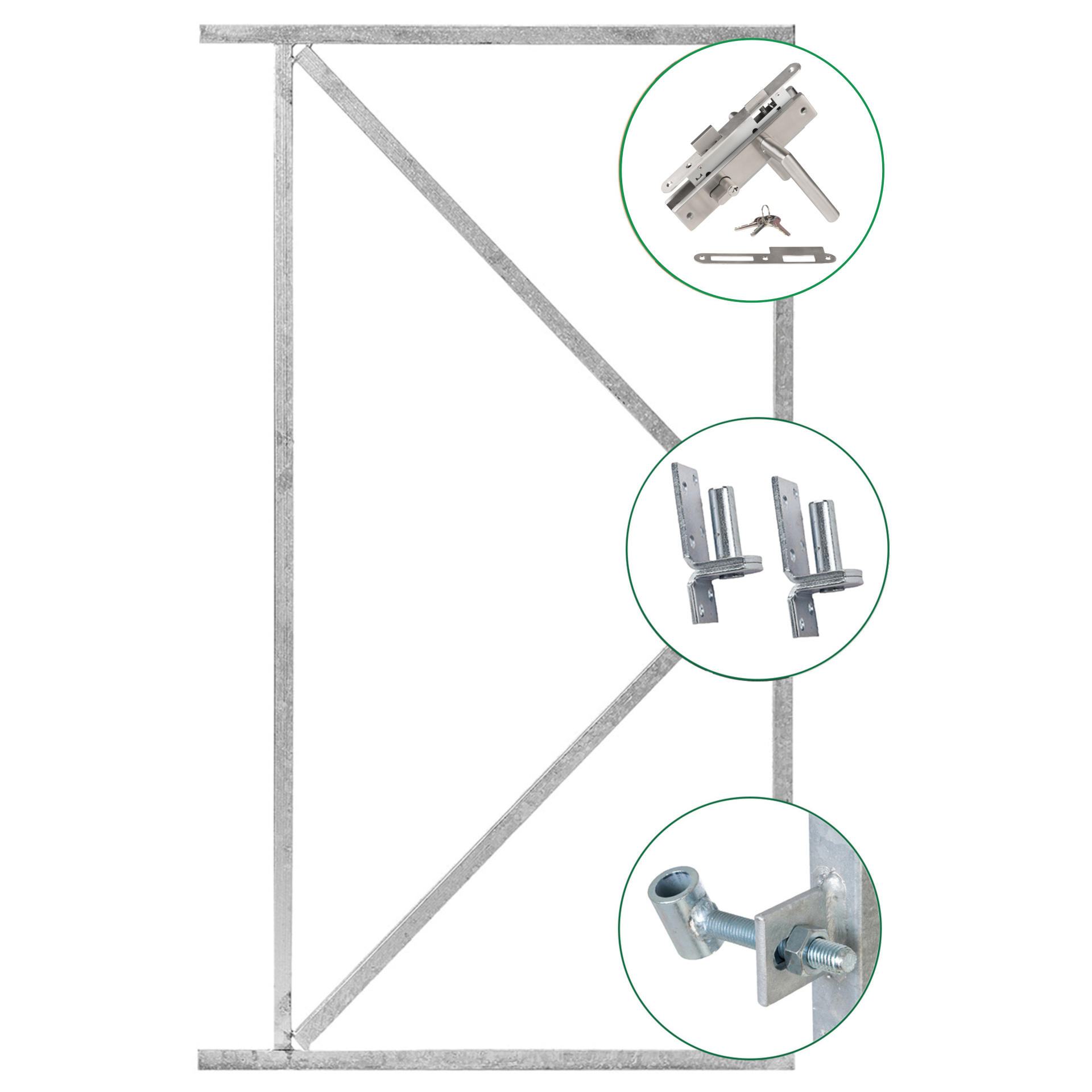 Ijzeren deurframeset compleet IJzeren poortframeset compleet - Afbeelding 1