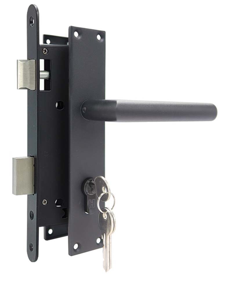 UIT-190-new Cilinderslot Zwart met schild pc85 - Afbeelding 1