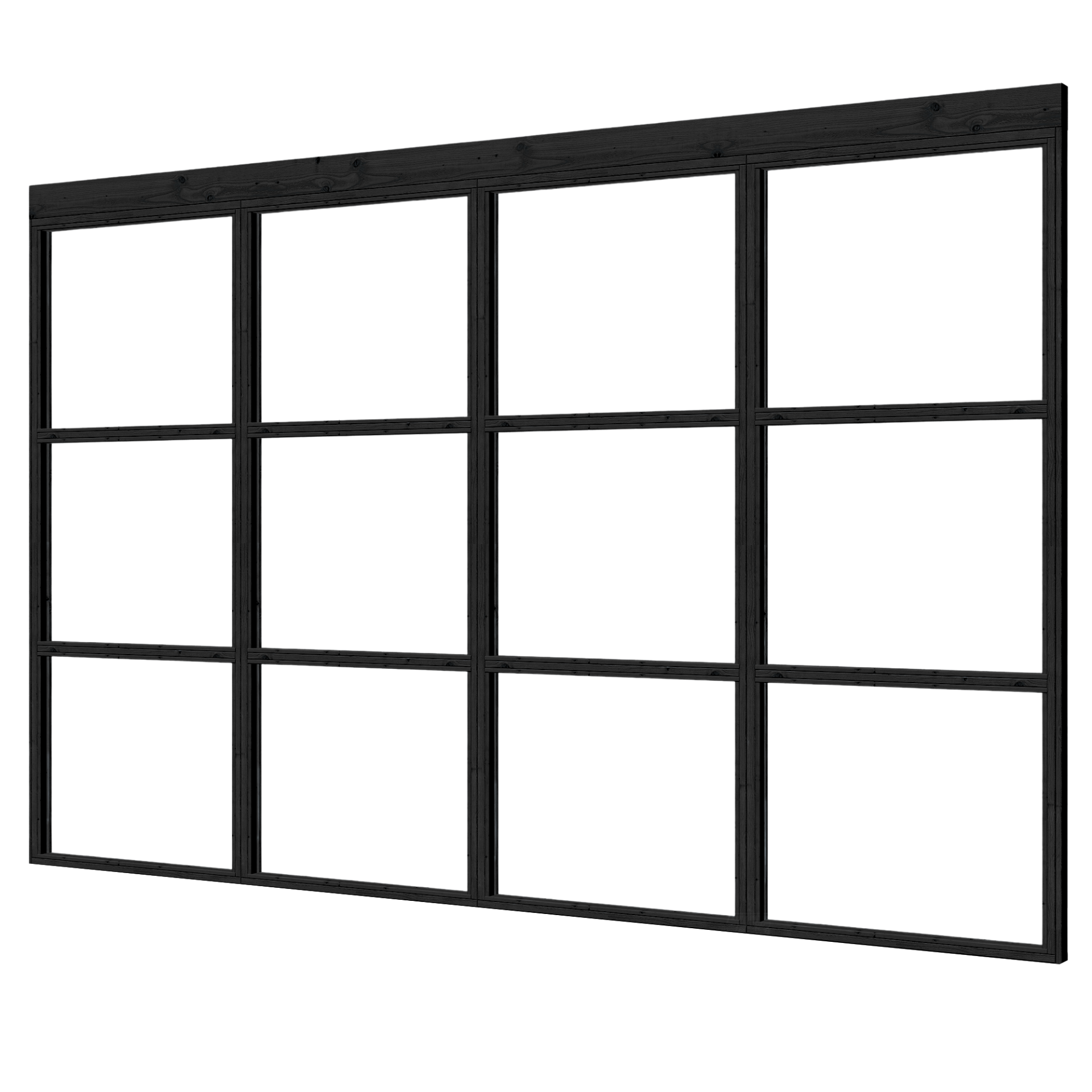 Complete set steellook glaswand zwart 330,4 x 224 cm Complete set steellook glaswand zwart
