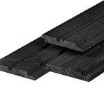 Douglas dubbel profiel 1,9 x 13,0 cm gedroogd, zwart gespoten