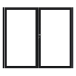 Dubbele stalen poort, zwart gepoedercoat