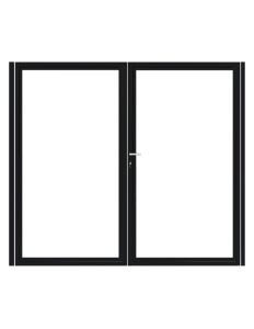 Dubbele stalen poort, zwart gepoedercoat