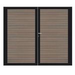 Dubbele stalen poort zwart 300x180 cm - Afbeelding 3