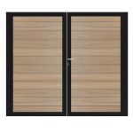Dubbele stalen poort zwart 300x180 cm - Afbeelding 2