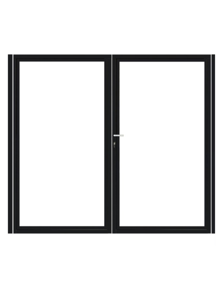 Dubbele stalen poort, zwart gepoedercoat
