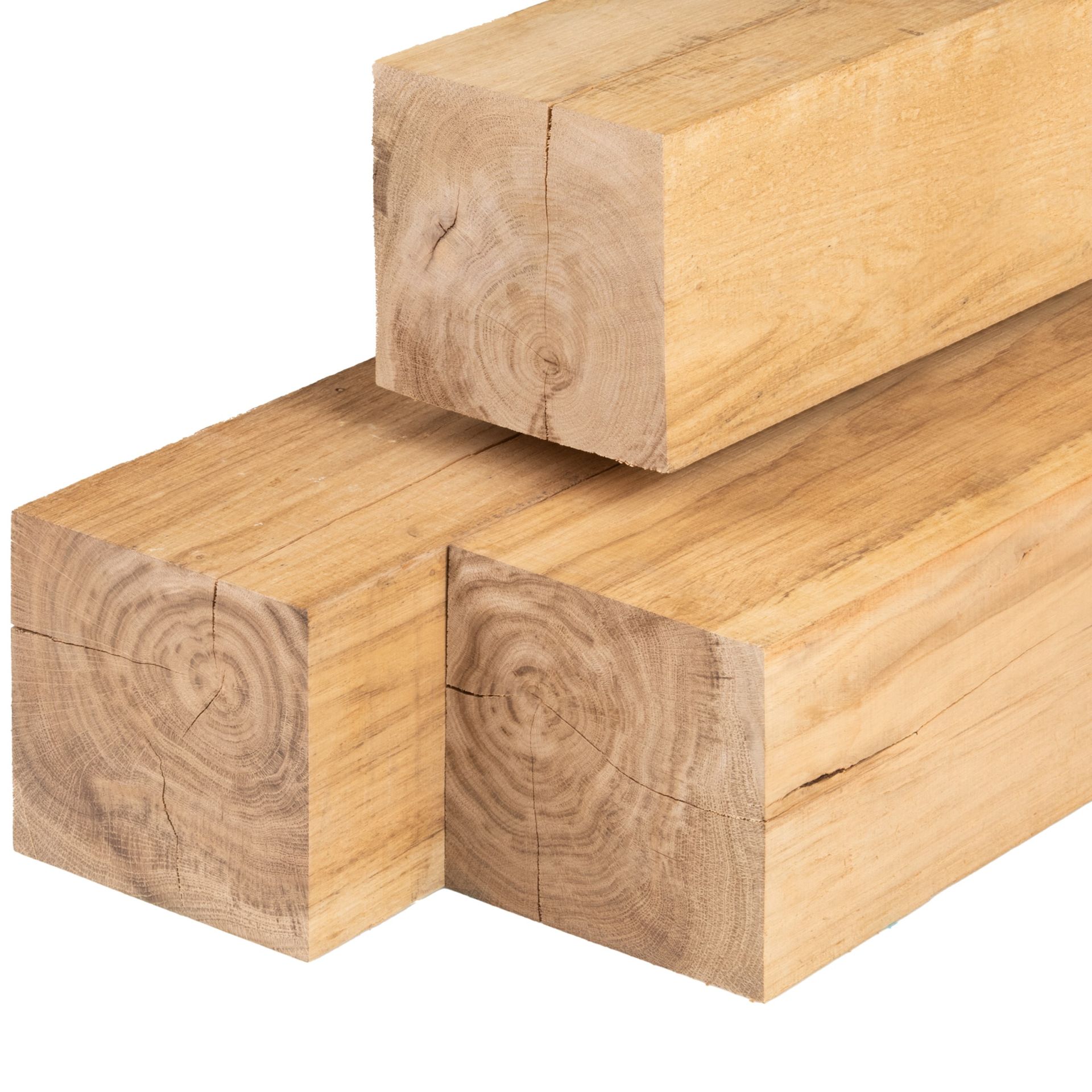 Eiken paal 10,0 x 10,0 x 300 cm ongedroogd, fijnbezaagd Eiken paal 10x10x300 cm
