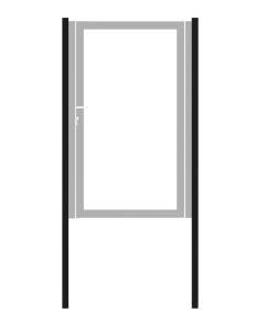 Poortpalen staal (set 2 stuks), zwart gepoedercoat,