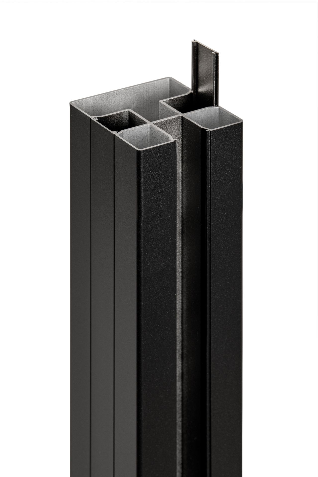 PuraFence aluminium paal incl. paalkap en paalhouder 7,5 x 7,5 x 192 cm, zwart PuraFence aluminium paal 7,5 x 7,5 x 192 cm