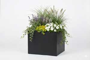 Seneca – Dubbelwandige bloembak antraciet