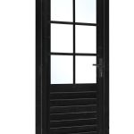 Vuren enkele glas deur 6-ruits zwart gespoten B1000xH2050mm buitenmaat