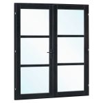 Vuren steellook dubbele glas deur zwart gespoten