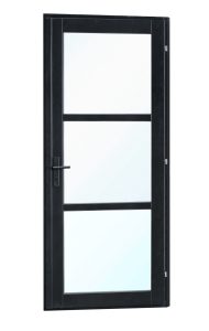 steellook enkele glas deur zwart gespoten